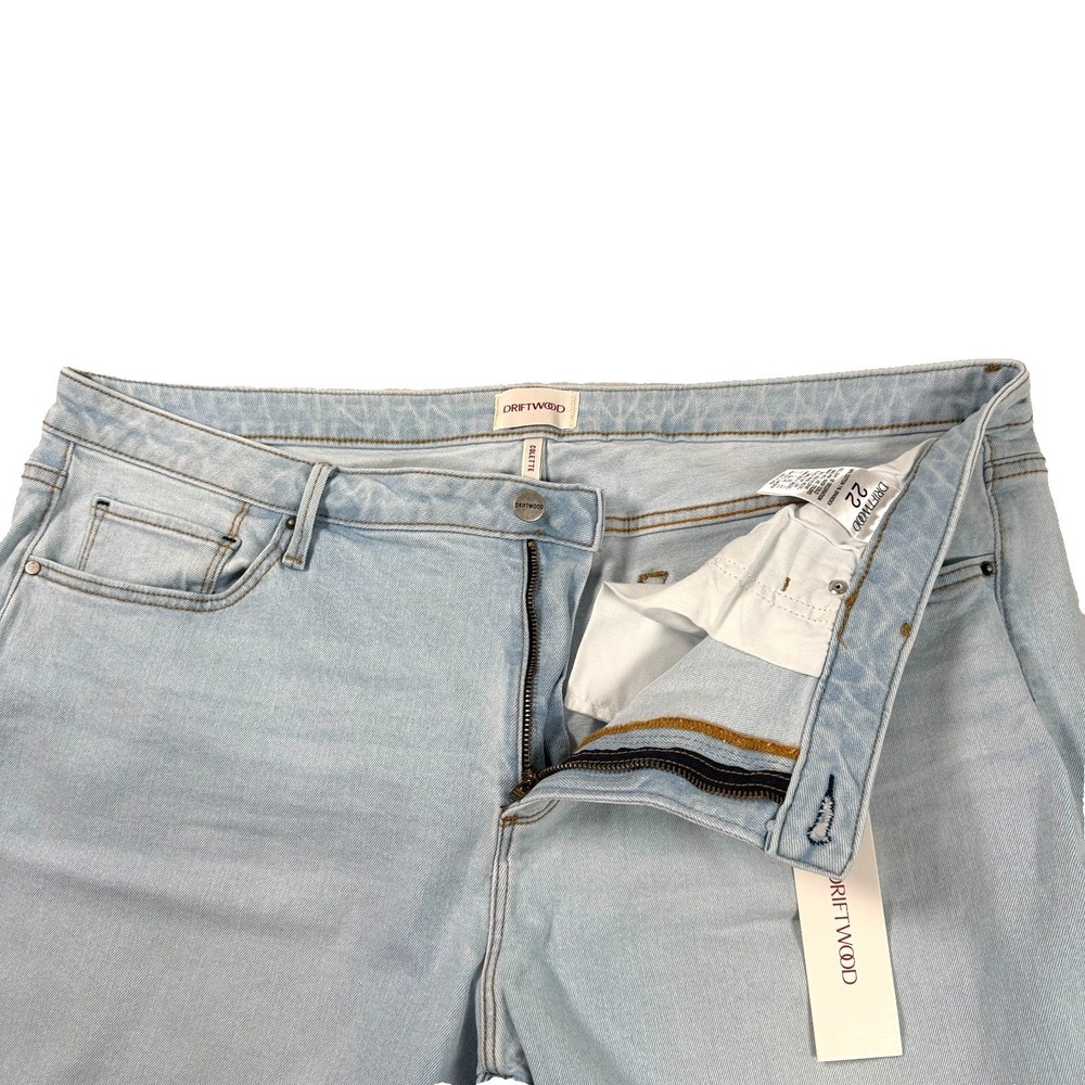 Driftwood Womens Colette Jeans Sz 22 Light Wash Embroidered Daisy Cuff Cropped - Picture 4 of 9
